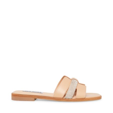 Sandalias de Diapositivas Steve Madden Holli Cuero Mujer Beige | ES KF3S89